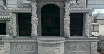 东营 芝麻灰高档墓碑，土墓，可定制