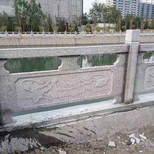 东营 芙蓉白大花桥梁、河道，石材栏杆、围栏、护栏