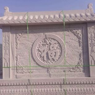 东营 芝麻白花岗岩屏风，照壁，影壁