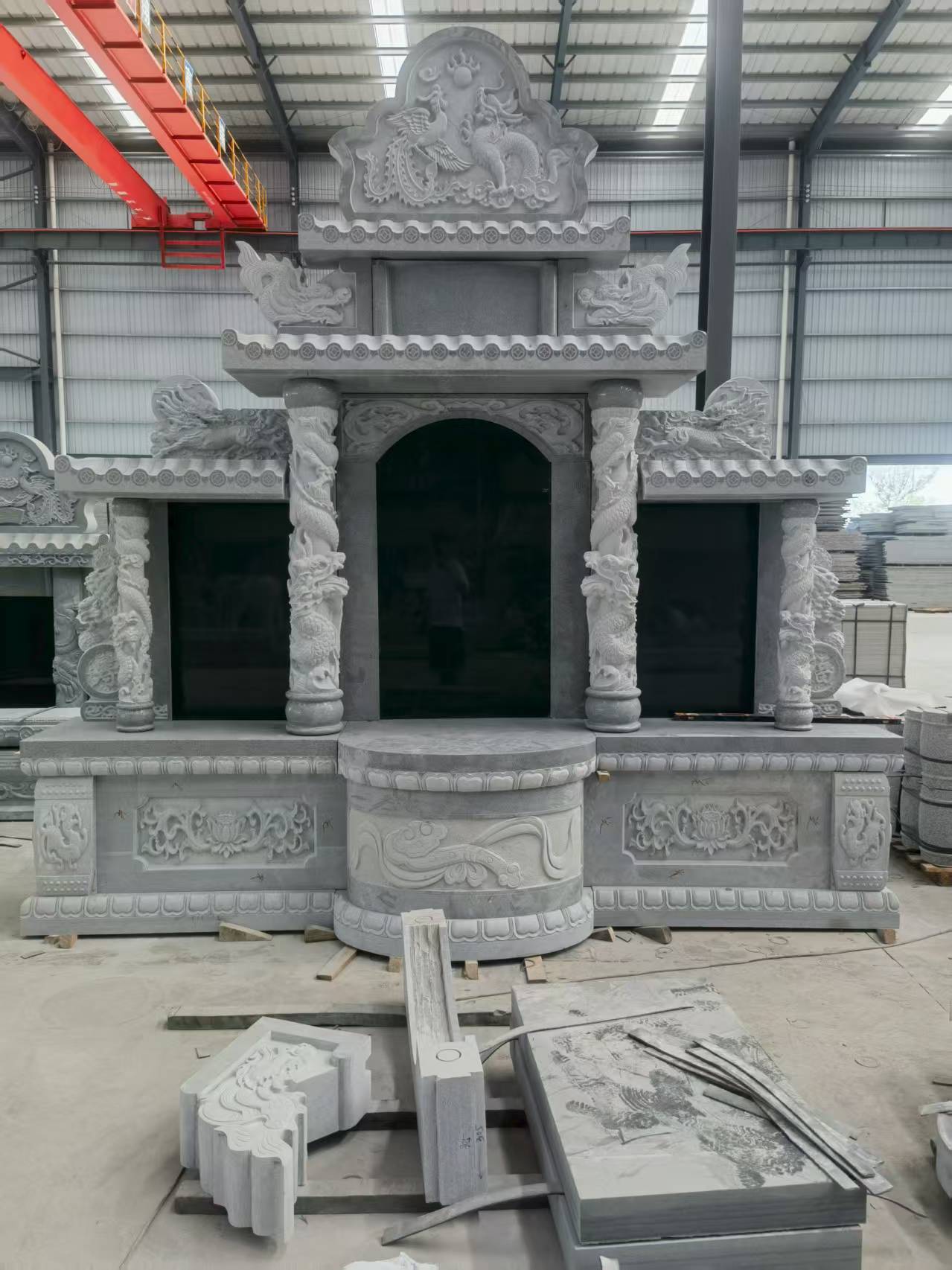 东营 芝麻灰高档墓碑，土墓，可定制