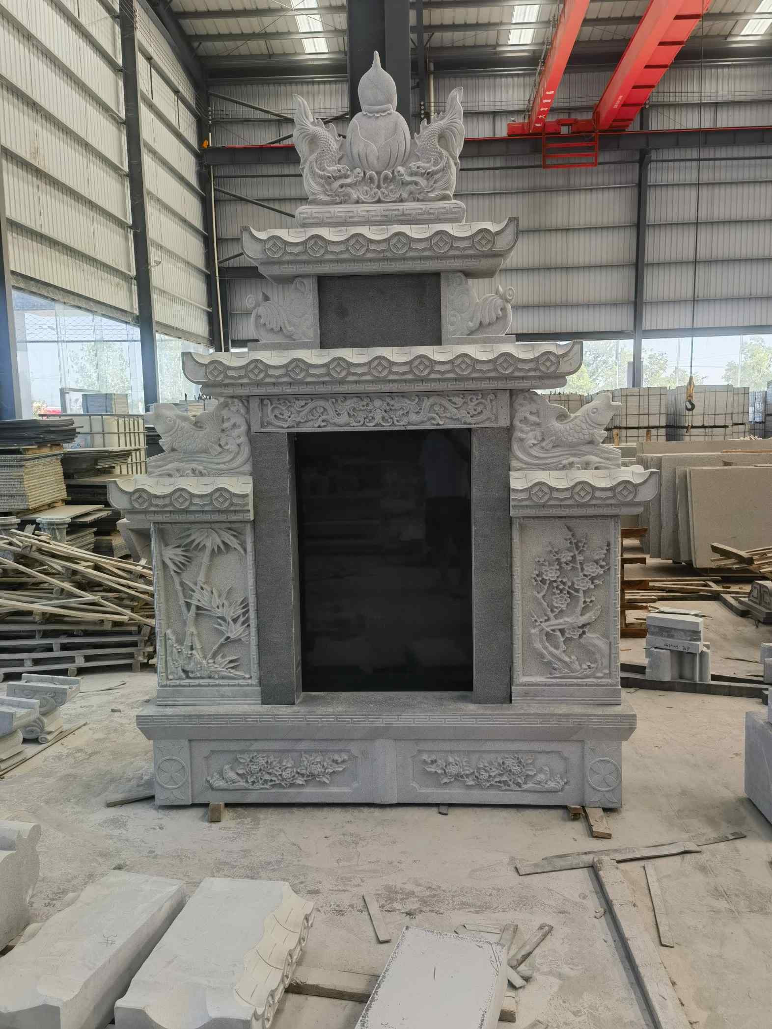 东营 芝麻灰高档墓碑、土墓，一套也支持定做