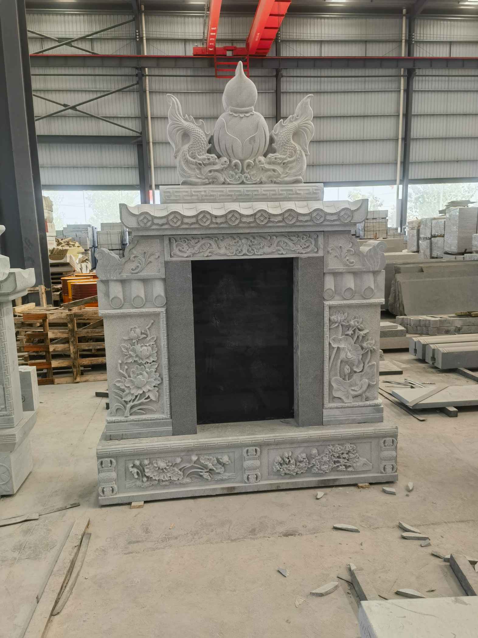 东营 芝麻灰高档墓碑、土墓，一套也支持定做