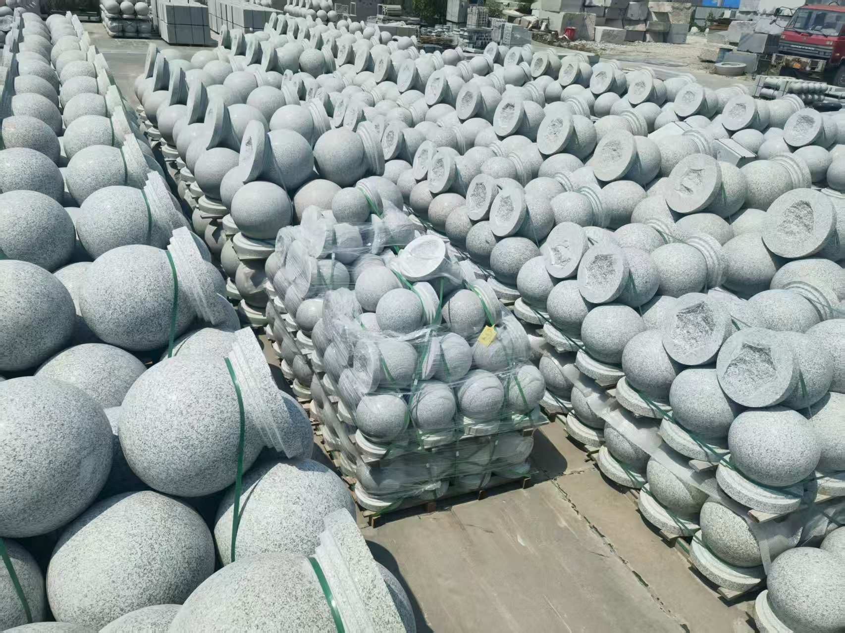 东营 花岗岩实心圆球，石球，挡车球，挡车石，车止石，路障石。