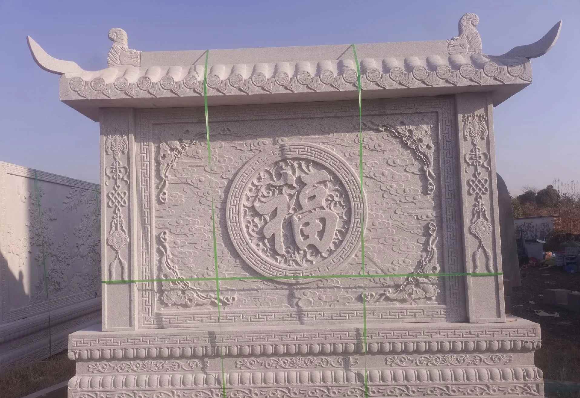 东营 芝麻白花岗岩屏风，照壁，影壁
